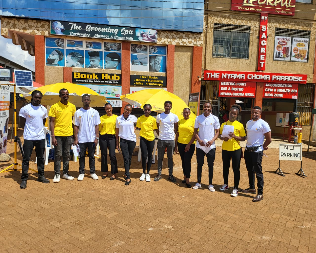 AFENERGY activation team assembled outside the Thindigwa retail court