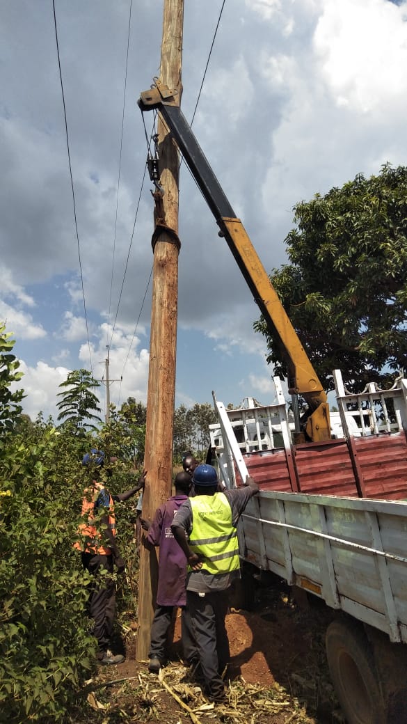HV pole installation & line stringing